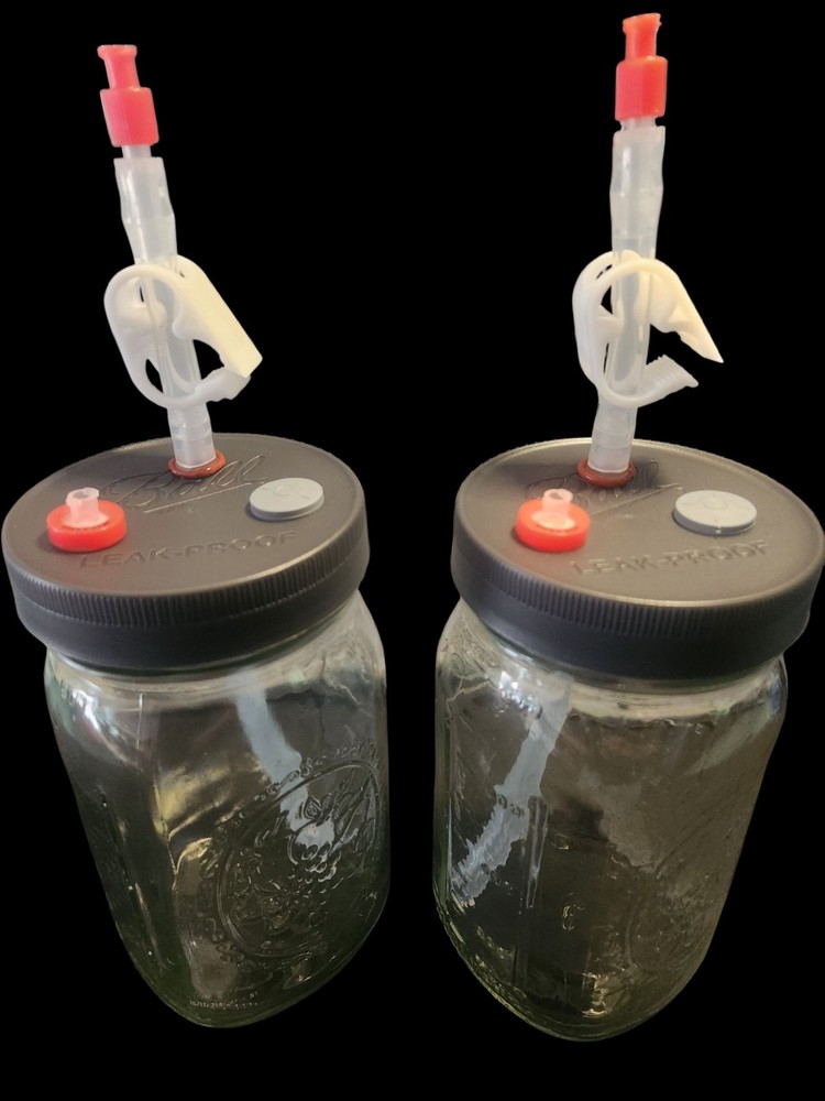 Mushroom Liquid Culture Mycelium Modified Lids, Set of 2 ,Wide Mouth