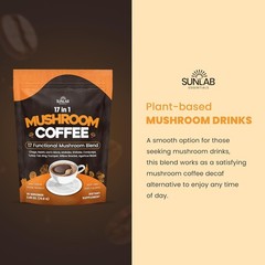 Organic Mushroom Coffee 17 Functional Mushroom Blend Lion’s Mane, Reishi, Cha…