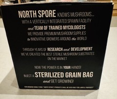 North Spore – 3lb ORGANIC Sterilized Grain Bag with Injection Port – New