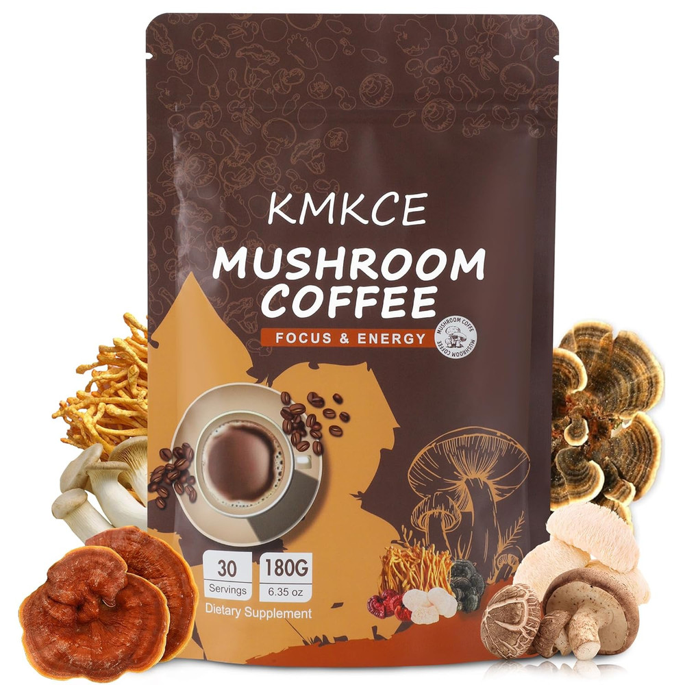Mushroom Coffee, 6 Organic Mushrooms with Lion’S Mane, Reishi, Cordyceps, Shitak