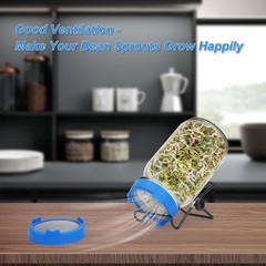 Sprouting Lids Growing Kit, Screen Sprout Lids with Stand, Sprouting jar kit …