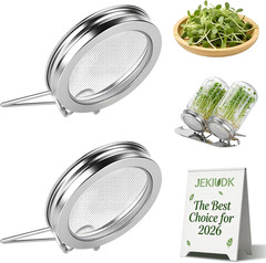 2 PCS Mason Jar Lids Sprouting Sprouts Growing Kit Seed Metal Bean Company