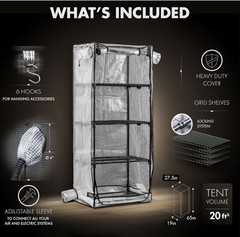 Terra Fungus Mushroom Grow Tent, for Growing kit, Small Transparent
