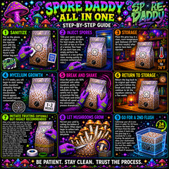 Spore Daddy’s Mushroom Grow Kit | Manure Substrate| Hydrated Oats
