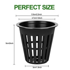 2 Inch Net Cup Pots for Hydroponics Orchids Mesh Baskets with Wide Lip, 50Pack