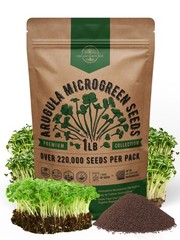 Organo Republic Arugula Sprouting & Microgreens Seeds – Non-GMO, 1 lb, Green