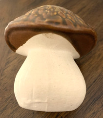 Glazed Resin/Ceramic Mushrooms, Set of 2, New