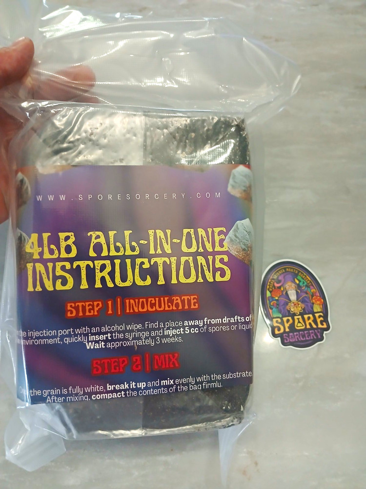 Spore Sorcery All-in-One Mushroom Grow Kit 4 lb, Clear/White/Black/Purple