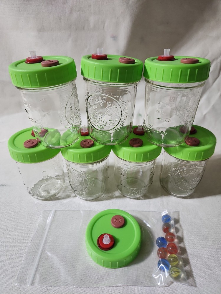 6oz Mycology Mushroom Liquid Culture Jars Set of 7 with Lids
