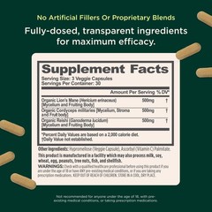The Genius Brand Mushrooms – Plant-Based 90 Count (Pack of 1), Cream