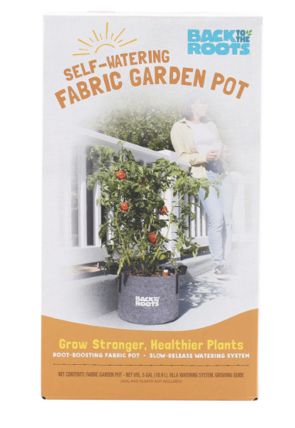 Back to the Roots Charcoal Grey Self-Watering Fabric Garden Pot