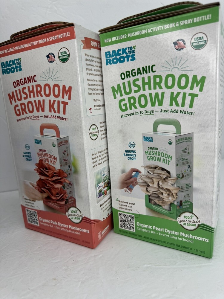 Back to the Roots Organic Pink&Discovery Mushroom Grow Kit, Two Pack Gourmet