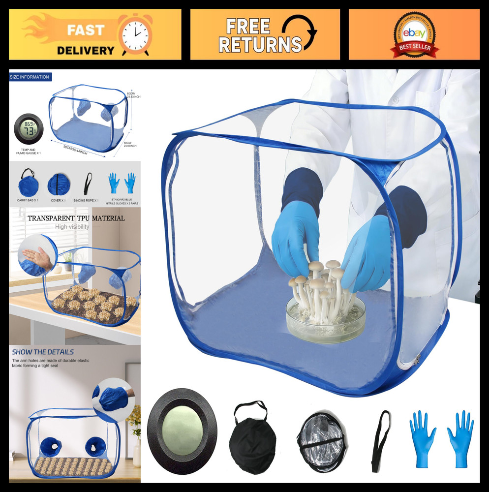Portable Still Air Box for Mycology – Pop Up Mushroom Growing Kit, Ideal for Cul