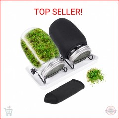 Kikerike Seed Sprouting Jar Kit with 2 Wide Mouth Mason Jars Bean Sprouts Growin