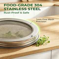 2 PCS Mason Jar Lids Sprouting Sprouts Growing Kit Seed Metal Bean Company