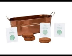 Windowsill Herb Garden W Mint, Rosemary And Thyme Organic, Bourbon Growing Kit