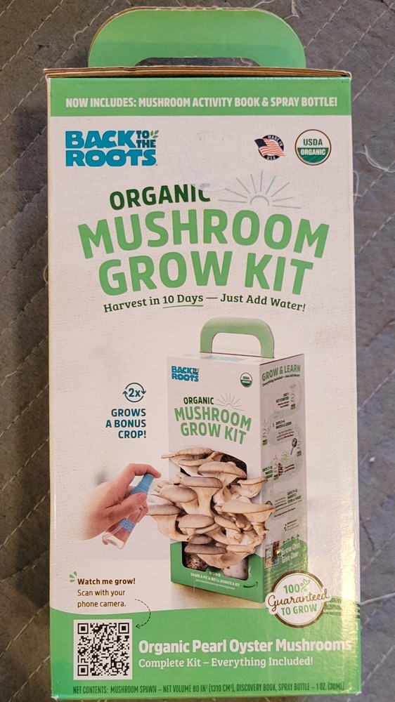 Back To The Roots Organic Mushroom Grow Kit Pearl Oyster Mushrooms; NIB
