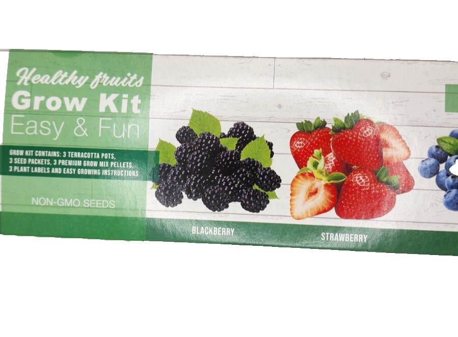 Total Green Healthy Fruits Grow Kit Easy & Fun Non- GMO Seeds