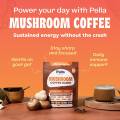 Pella Mushroom Mushroom Coffee – Lions Mane Reishi Chaga Cordyceps Shiitake