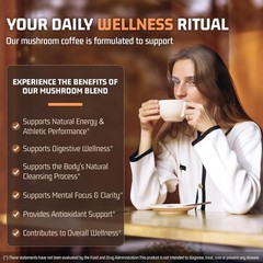 Mushroom Coffee 11 in 1 Mushrooms with Ashwagandha, Lion’s Mane, Reishi, Cord…