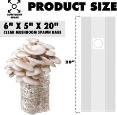 60-Pack Autoclavable Mushroom Grow Bags Bulk with Microporous Filter Patchs -…