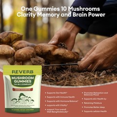 Mushroom Gummies 16-In-1 Blend With Ashwagandha For Brain…