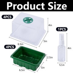 4 Pack Monotub Mushroom Grow Kit, 6.5″ x 5″ x 6.5″ Small Mushroom Fruiting Ch…