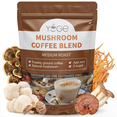 Mushroom Coffee, 6 Adaptogenic Mushrooms with Cordyceps, Reishi, King Trumpet, S