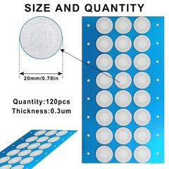 120 Pcs Synthetic Filter Paper Stickers 20mm 0.3 μm Filter Disc Strong Adhesive
