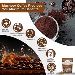 Mushroom Coffee, 6 Adaptogenic Mushrooms with Cordyceps, Reishi, King Trumpet…