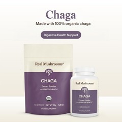 Real Mushrooms Chaga Mushroom Capsules – Organic 300 Count (Pack of 1)