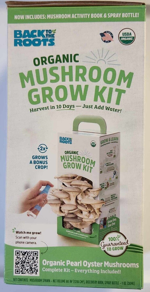 Organic Mini Mushroom Grow Kit Harvest Gourmet Pearl Oyster Complete Gardening
