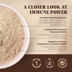 Organic Turkey Tail Mushroom Powder for Dogs & Cats, Immune Support, Digestive
