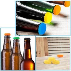 108Pc Silicone Rubber Beer Bottle Caps Reusable Drink Bottles Caps for Soda Beer