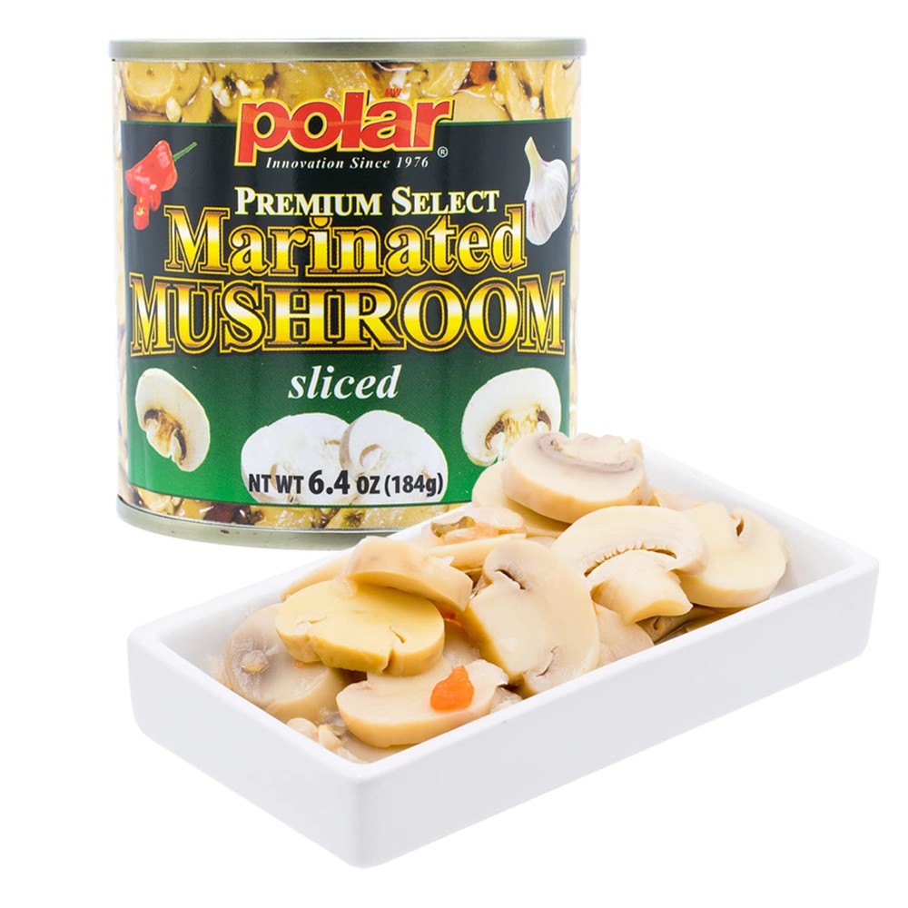 MW Polar Premium Select Sliced Marinated Mushrooms 6.4oz Pack of 12,