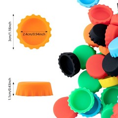 108Pc Silicone Rubber Beer Bottle Caps Reusable Drink Bottles Caps for Soda Beer
