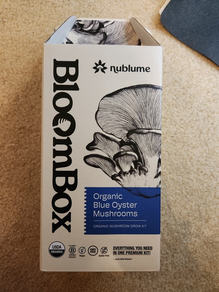 Nublume BloomBox Organic Blue Oyster Mushroom Grow Kit