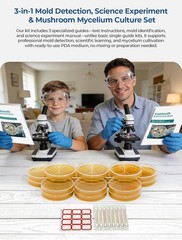 12 Packs Agar Petri Dishes Home Mold Kit, Science Project Kit, Mushroom Grow…