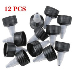 12 PCS Natural Twist Top Caps Black Squeeze Bottle Replacement Cosmetics