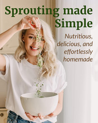 Elementi Sprouts Growing Kit for Wide Mouth Mason Jars, Set of 2 Sprouting Lids