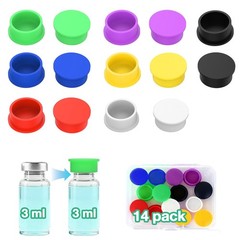 3ml Silicone Peptide Vial Caps, 14 Pcs Reusable Protective Covers 3ml_14pcs