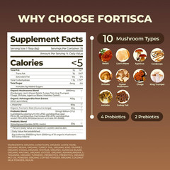 10 Kinds Mushroom Coffee with Probiotic(Lion’s Mane, Cordyceps, Turkey Tail & Ot