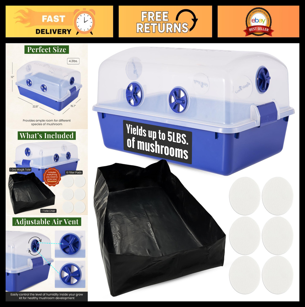 Mushroom Monotub Mycology Kit – 68 Quart BPA-Free, Dishwasher Safe, Premium Poly