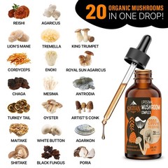 Liposomal Mushroom Complex Drops 2000 MG – 20 Organic 2 Fl Oz (Pack of 3)
