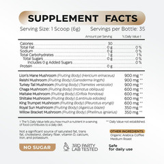 Mushroom Coffee – 10-In-1 Mushroom Superfood Adaptogen Mix – Lion’S Mane, Chaga,