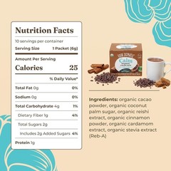 Organic Reishi Mushroom Hot Cacao Mix for Stress Relief – 10 Convenient Packets