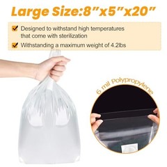 100PCS Mushroom Growing Bags – 8″x5″x20″ Thick, Durable & Tear Resistant, High P