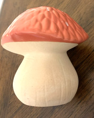 Glazed Resin/Ceramic Mushrooms, Set of 2, New