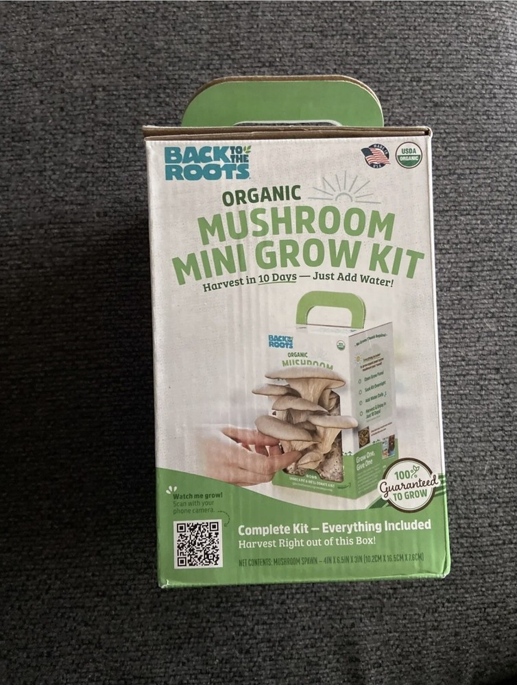 Back to the Roots Organic Mini Mushroom Grow Kit Harvest Gourmet Oyster NEW