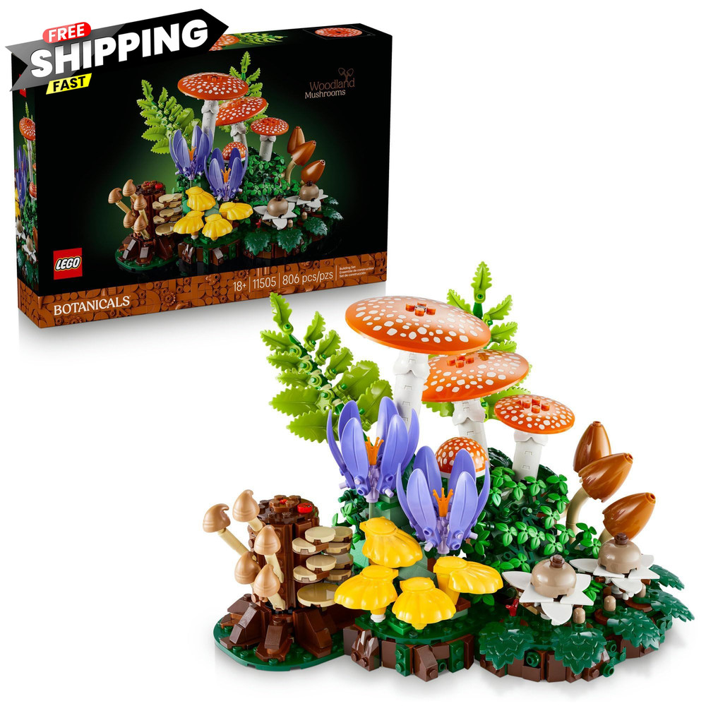 LEGO Botanicals Woodland Mushrooms – Building Set for Adults, Ages Multicolor